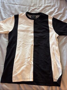 Black & White Vertical Stripe Men's Dress Shirt